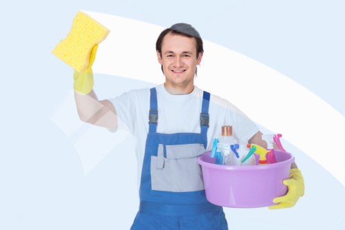 Local cleaner maintaining a Docklands kitchen and surfaces