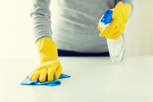 Vacate cleaning service for a modern Docklands kitchen and bathroom
