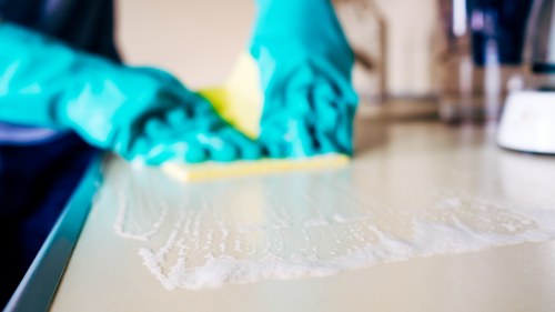 After-hours cleaning setup for a Docklands business premises
